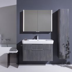 Washbasin and vanity unit with tall unit. 