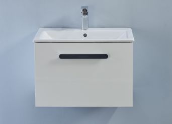 White wall hung unit with basin. 