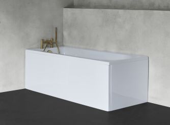 White single-ended fitted bath. 